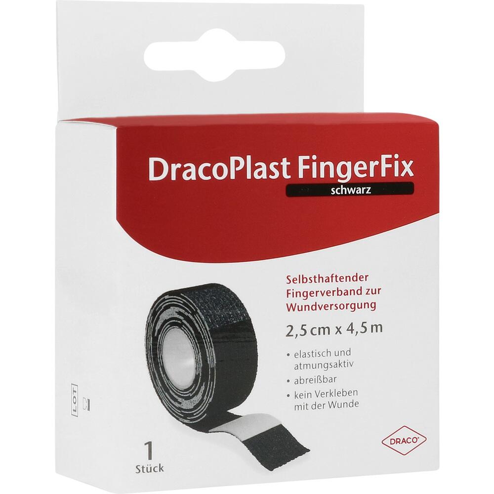 DracoPlast FingerFix schwarz Selbsthaftender Fingerverband 2,5cm x 4,5m 1 St Pflaster