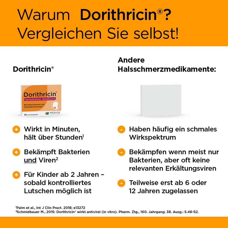 Dorithricin Waldbeere Lutschtabletten bei Halsschmerzen  20 St Lutschtabletten