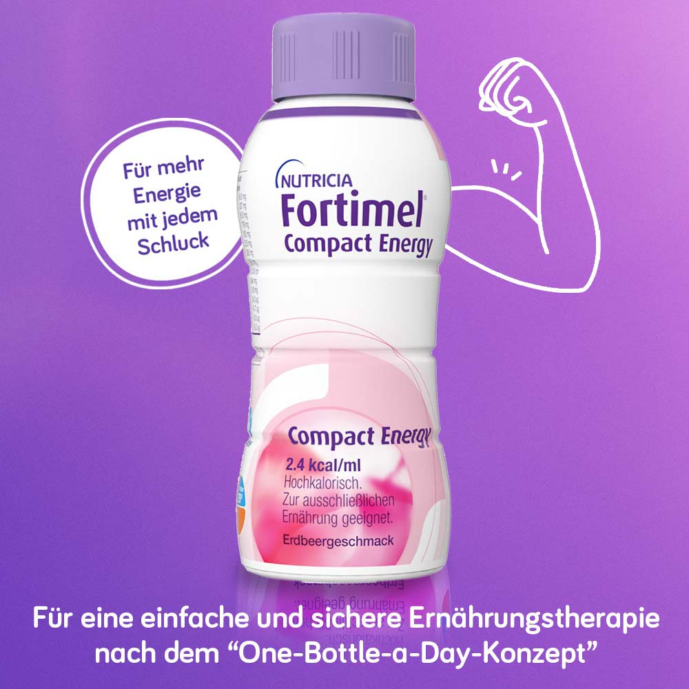 Fortimel Compact Energy Trinknahrung Erdbeere 8X4X300 ml Flüssigkeit