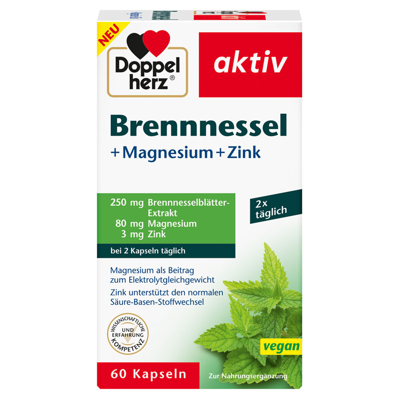 Doppelherz aktiv Brennnessel + Magnesium + Zink 60 St Kapseln