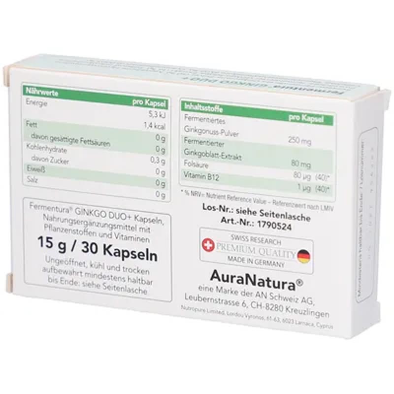 Fermentura GINKGO DUO+  30 St Kapseln
