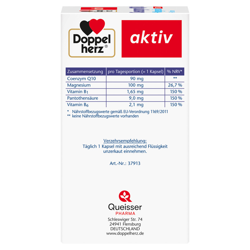 Doppelherz aktiv Coenzym Q10 + Magnesium + B-Vitamine EXTRA 90 St Kapseln