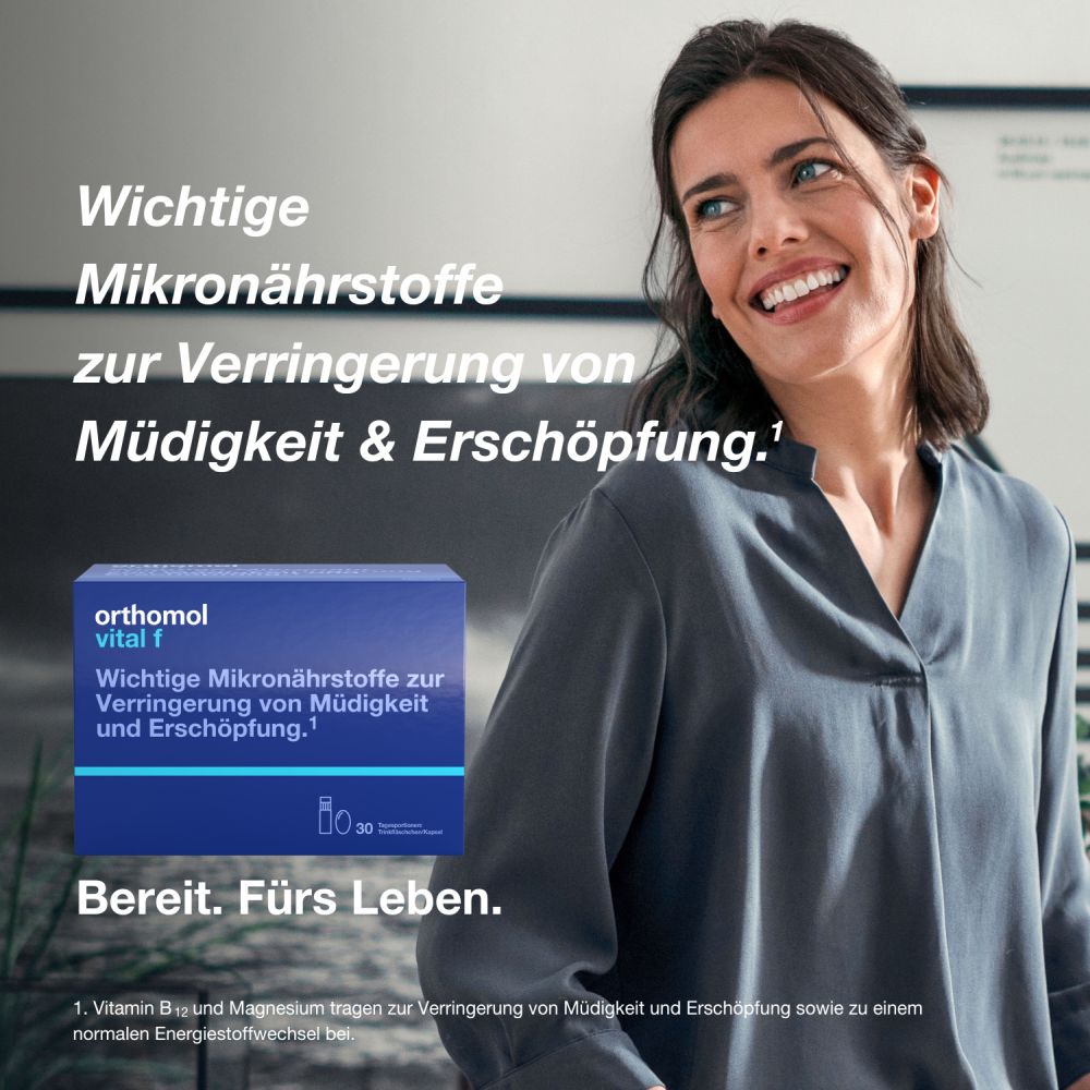orthomol vital f - Mikronährstoffe mit B-Vitaminen, Omega-3 und Magnesium - Trinkampullen/Kapseln