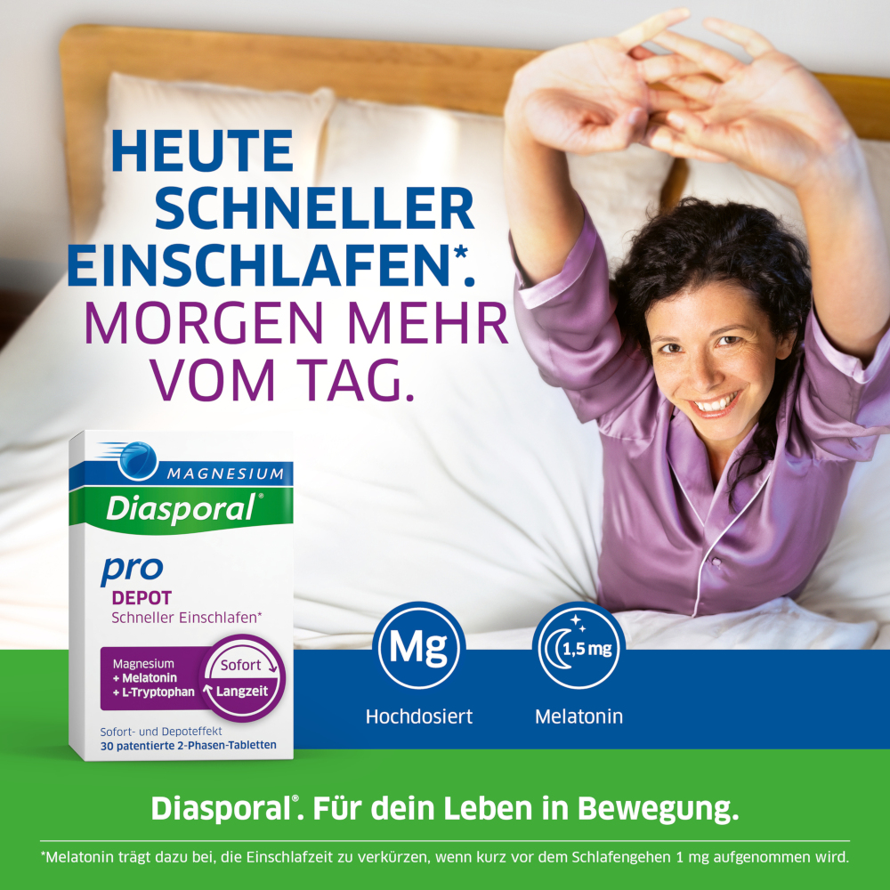 Magnesium Diasporal pro Depot schneller Einschlafen 30 St Tabletten