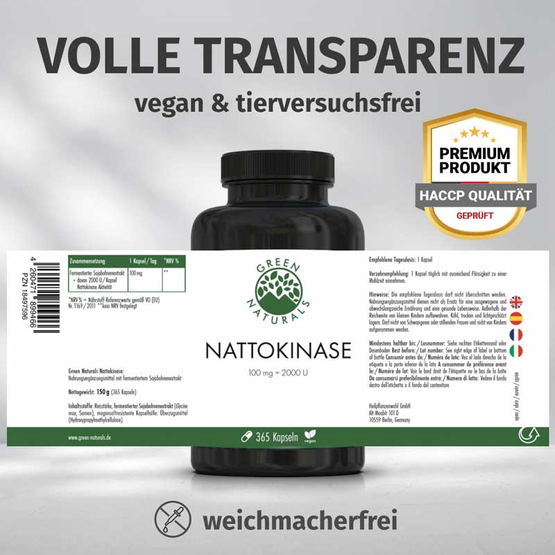 GREEN NATURALS NATTOKINASE 100 mg  365 St Kapseln