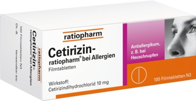 Cetirizin-ratiopharm bei Allergien 100 St Filmtabletten