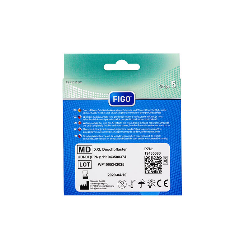 FIGO XXL Dusch-Pflaster transparent 8 x 10 cm 5 St 5 St Pflaster