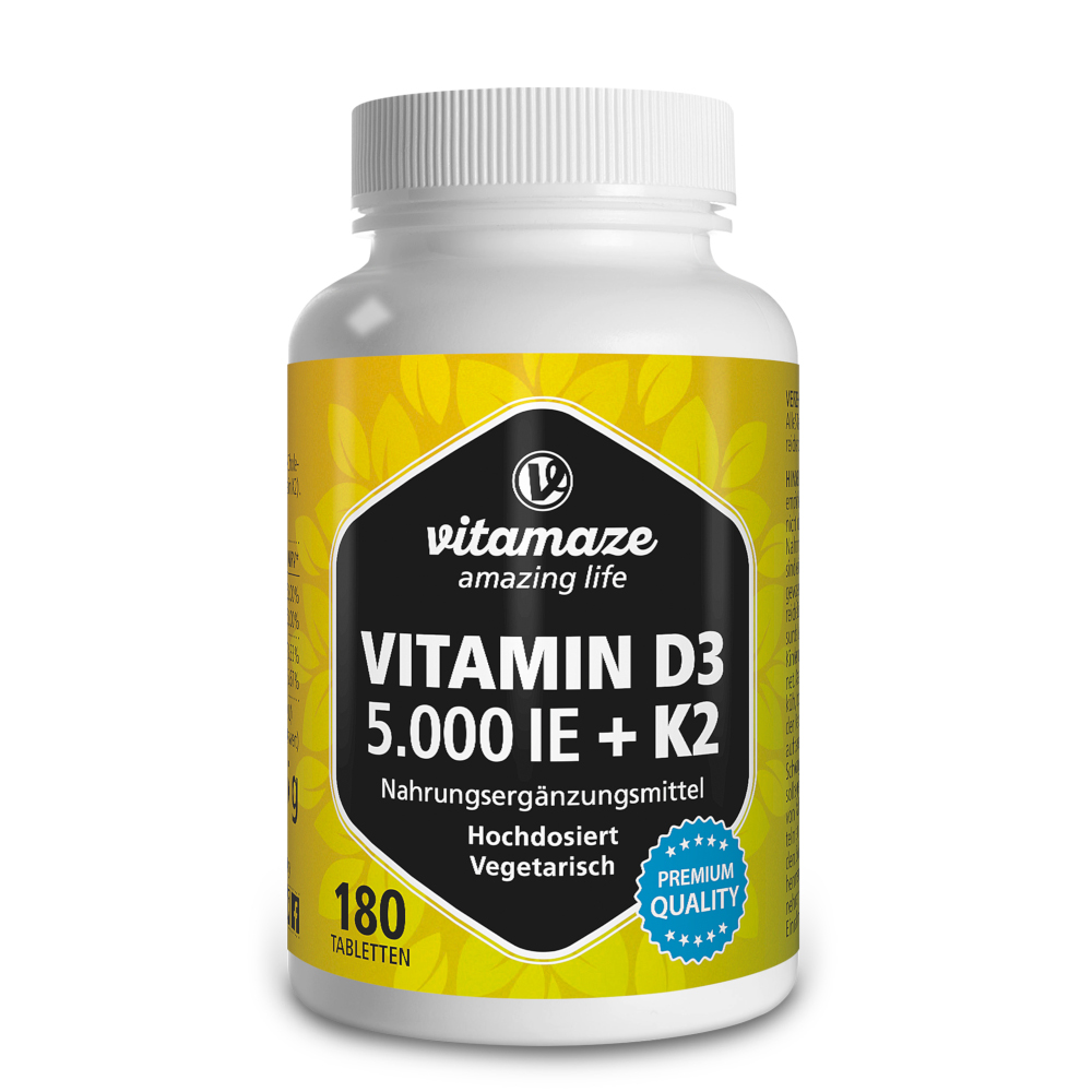 vitamaze VITAMIN D3 5000 I.E. K2 180 St Tabletten