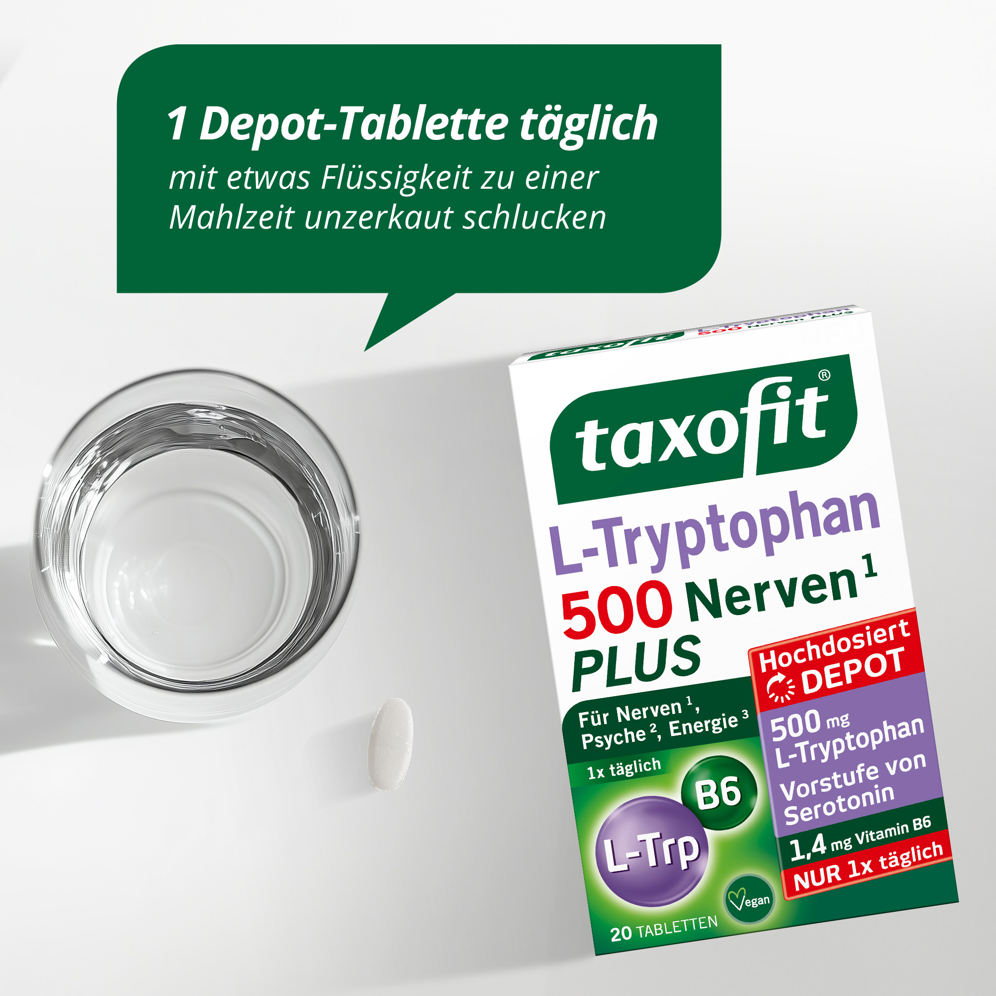 taxofit L-Tryptophan 500 Nerven PLUS 20 St Tabletten