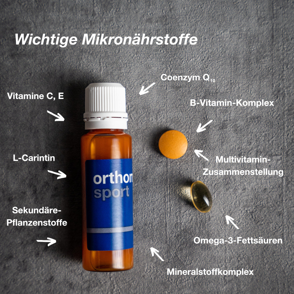 orthomol sport - Mikronährstoffe mit Magnesium, Vitamin D und B12 - Trinkampullen/Tabletten/Kapseln
