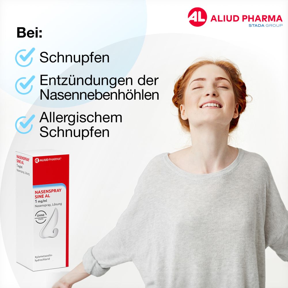 Nasenspray sine AL 1 mg / ml bei Schnupfen, konservierungsmittelfrei