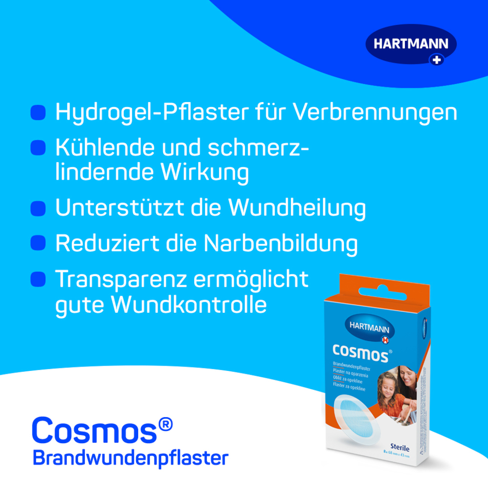 HARTMANN cosmos Brandwundenpflaster 8 St Pflaster