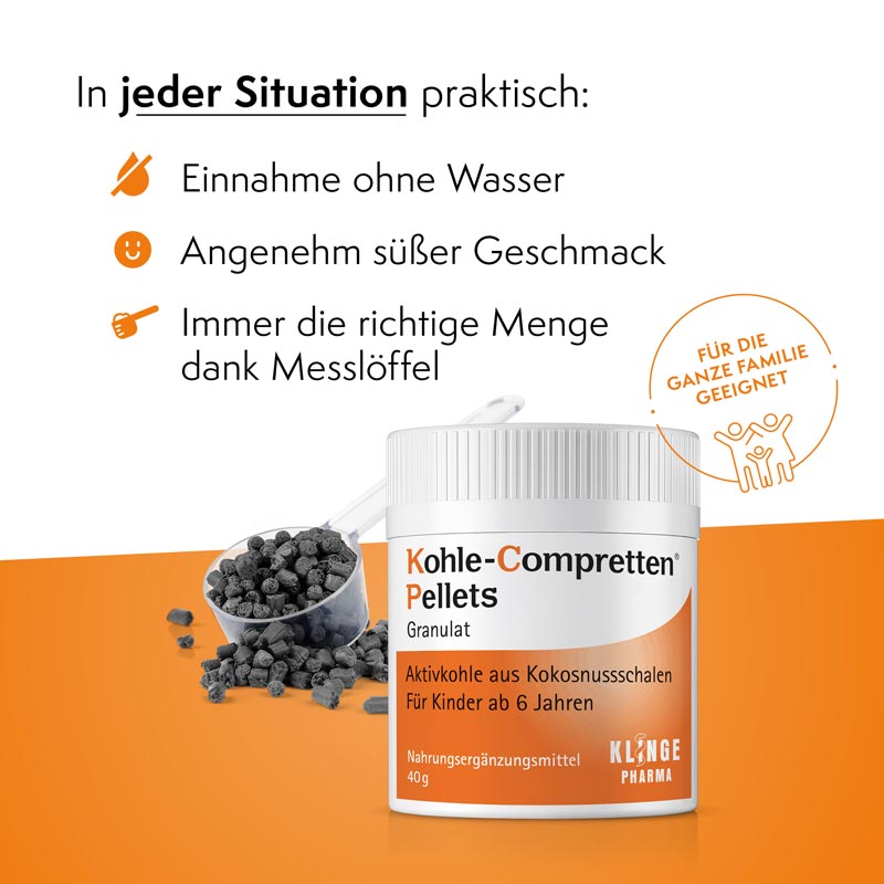 Kohle-Compretten Pellets 40 g Granulat