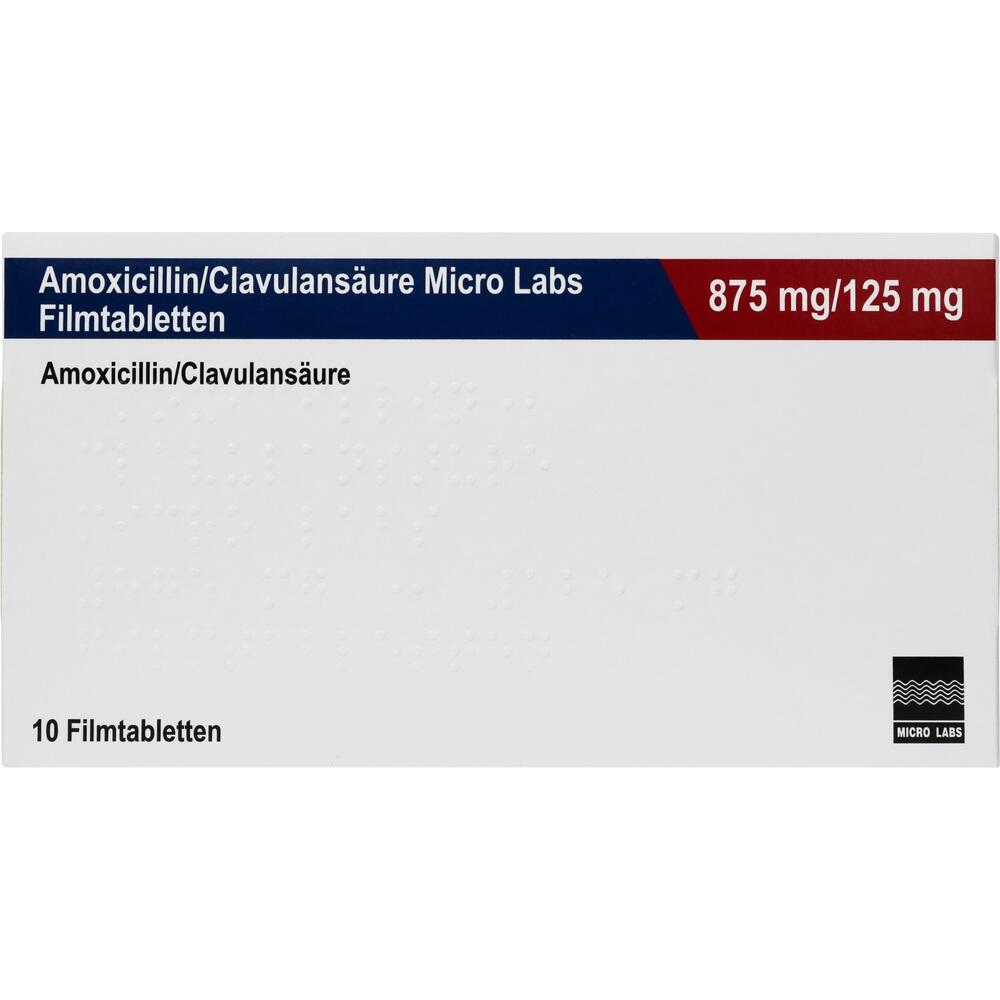 Amoxicillin/Clavulansäure Micro Labs 875mg / 125mg 10 St Filmtabletten