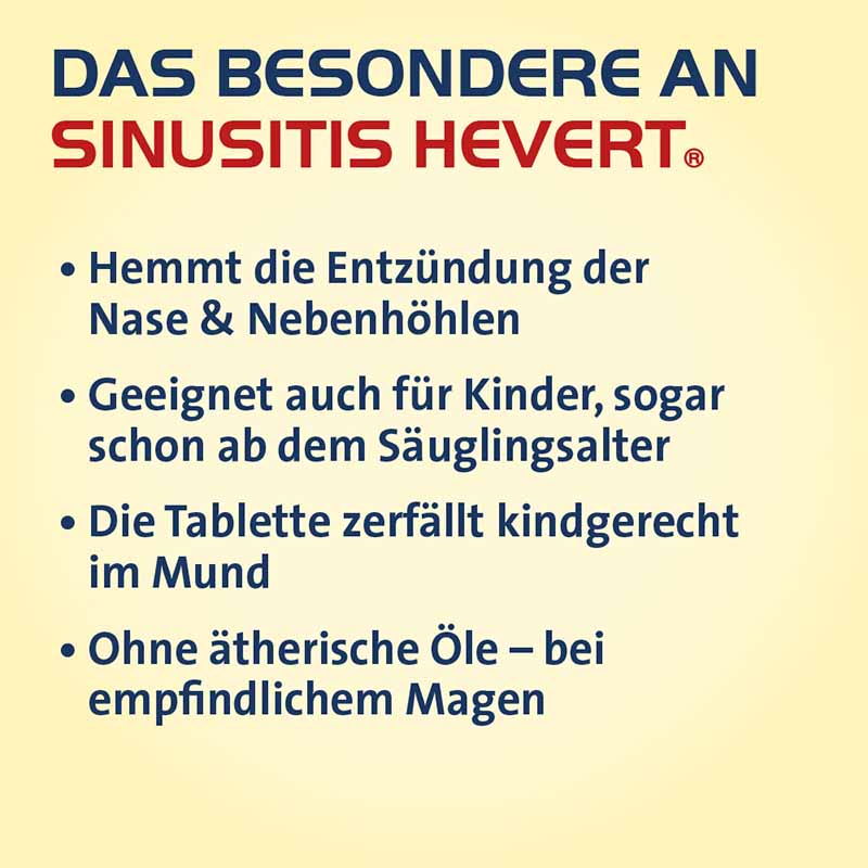 SINUSITIS HEVERT - Bei Schnupfen und Entzündungen der Nasennebenhöhlen 300 St Tabletten