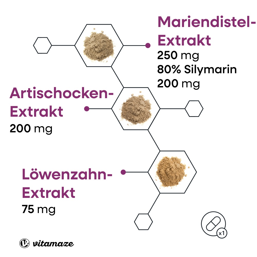 vitamaze MARIENDISTEL KOMPLEX + ARTISCHOCKE + LÖWENZAHN 90 St Kapseln