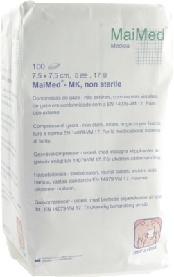 MULLKOMPRESSEN 7,5x7,5 cm unsteril 8fach 100 St Kompressen