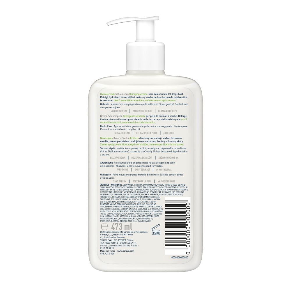 CeraVe Reinigung Creme-zu-Schaum Feuchtigkeitsspendend 473 ml Gel