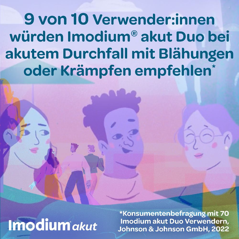 Imodium akut Duo - bei akutem Durchfall mit Blähungen