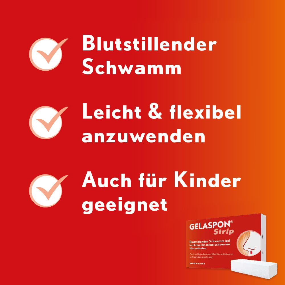 Gelaspon Strip zur Blutstillung und Wundversorgung 4 St Streifen