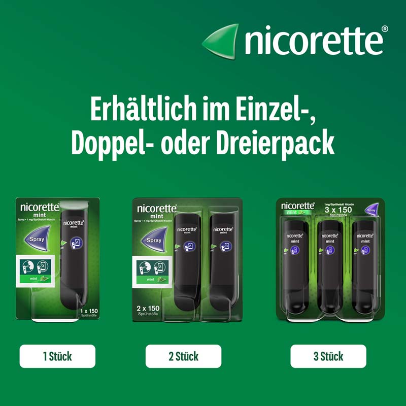 nicorette mint Spray 1 mg/ Sprühstoß 3 St Spray