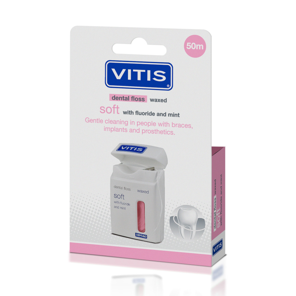 VITIS ZAHNFLOSS gewachst mit Fluorid und Minze 1 St