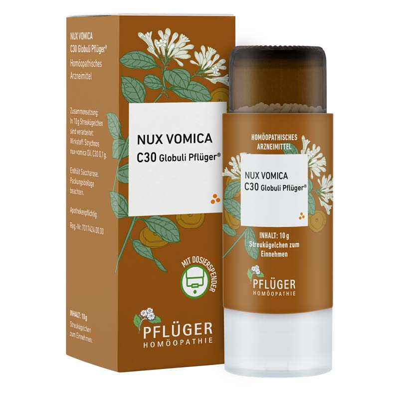 NUX VOMICA C30 Globuli Pflüger 10 g Globuli