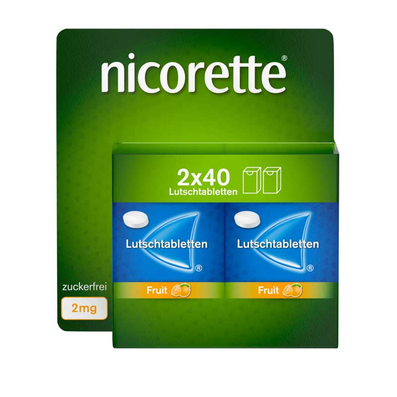 nicorette Fruit zuckerfrei 2 mg 80 St Lutschtabletten