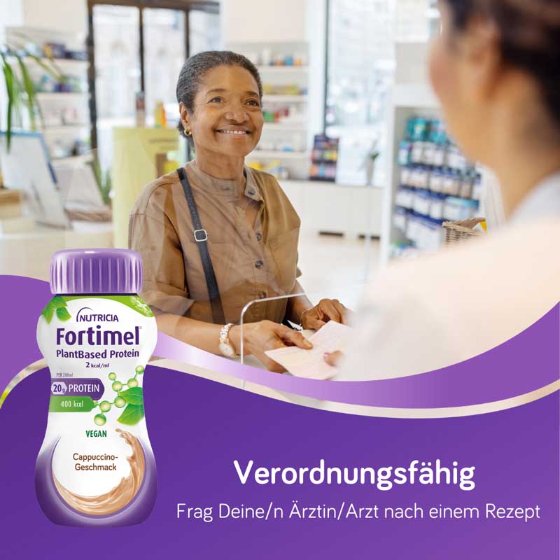 NUTRICIA Fortimel PlantBased Protein 2 kcal/ml Cappuccino-Geschmack 4X200 ml Flüssigkeit