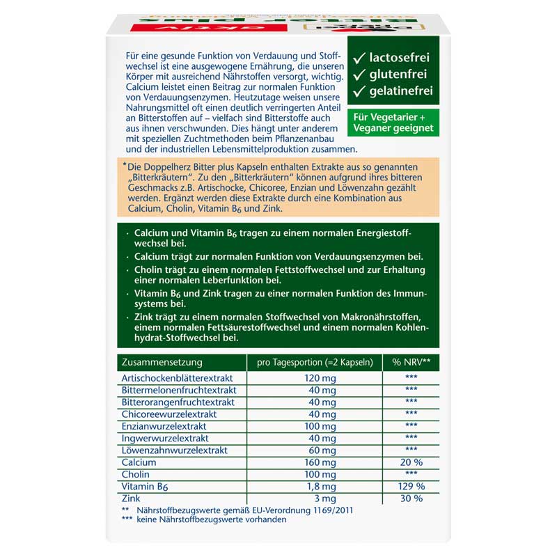 Doppelherz aktiv Bitter plus 60 St Kapseln
