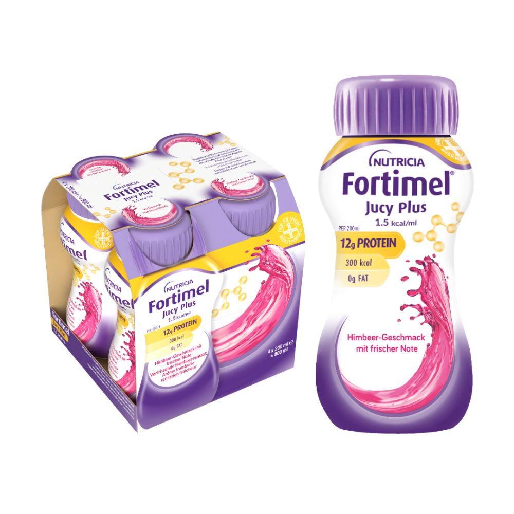 Fortimel Jucy Plus Himbeer-Geschmack 32X200 ml Flüssigkeit