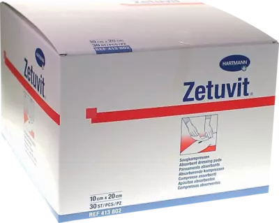 ZETUVIT Saugkompressen unsteril 10x20 cm 30 St Kompressen