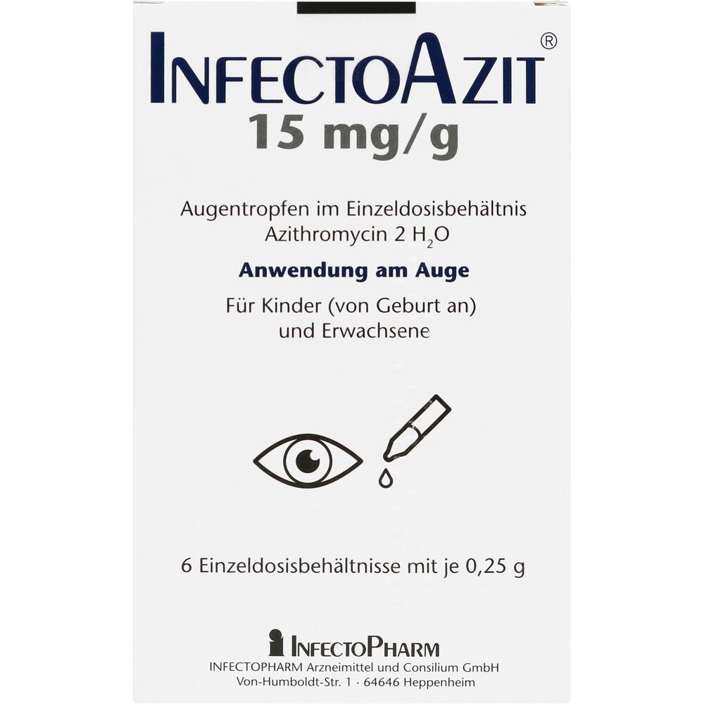 INFECTOAZIT 15 mg/g Augentropfen i. Einzeldosisbeh. 6X0.25 g Einzeldosispipetten