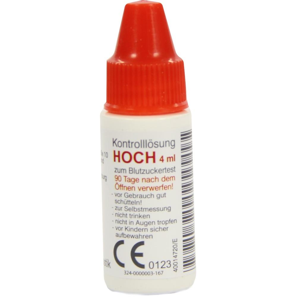 GLUCO TEST Plus Kontrolllösung hoch 4 ml Lösung
