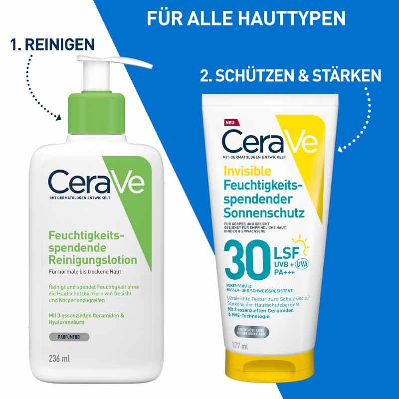 CeraVe Invisible Feuchtigkeitsspendender Sonnenschutz LSF 30 177 ml Lotion