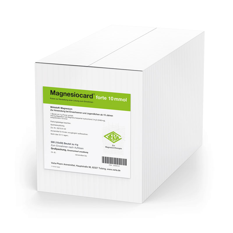 MAGNESIOCARD forte 10 mmol Plv.z.Her.e.Lsg.z.Einn. 500 St Pulver zur Herstellung einer Lösung zum Einnehmen