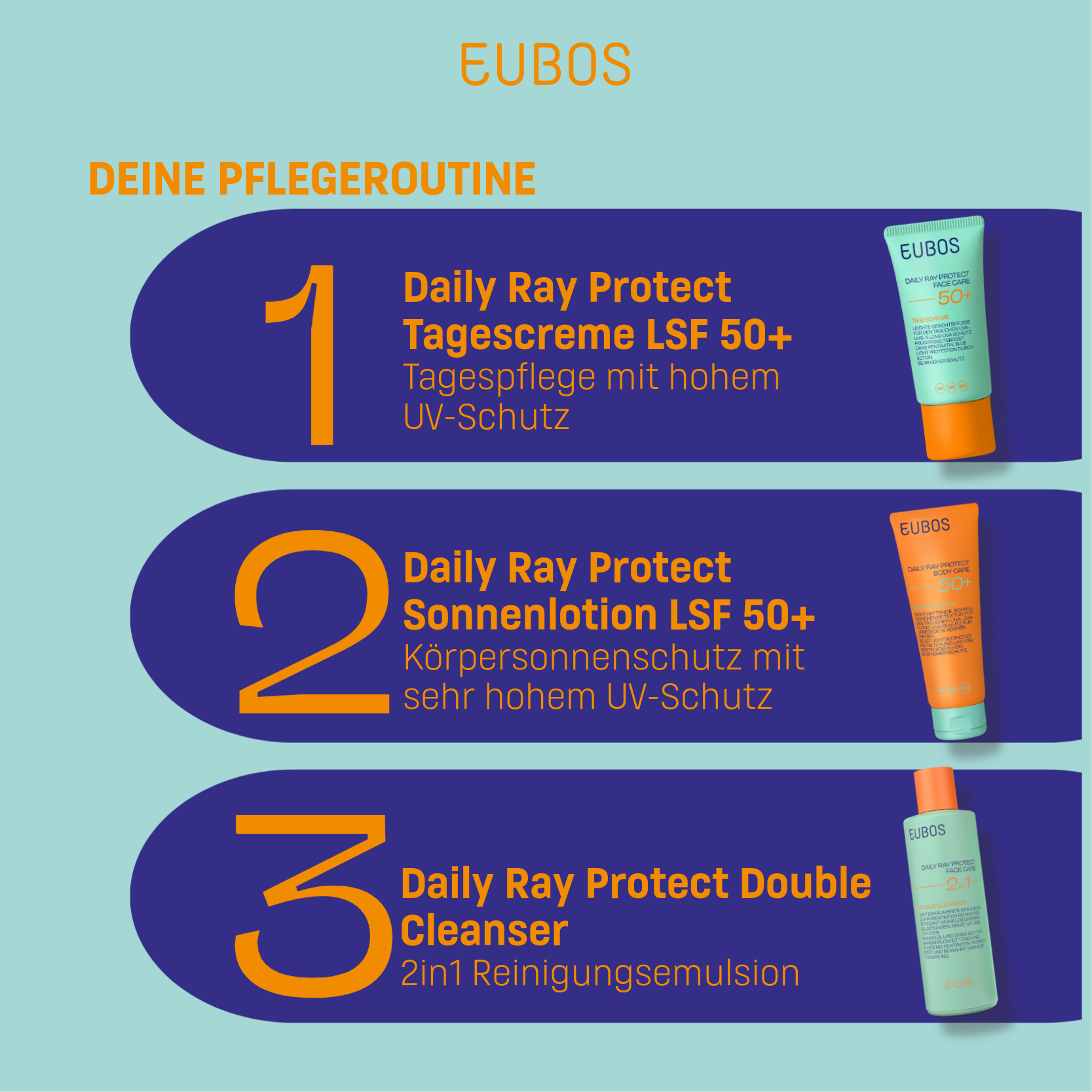 EUBOS DAILY RAY PROTECT FACE CARE 50+ TAGESCREME 50 ml Tagescreme