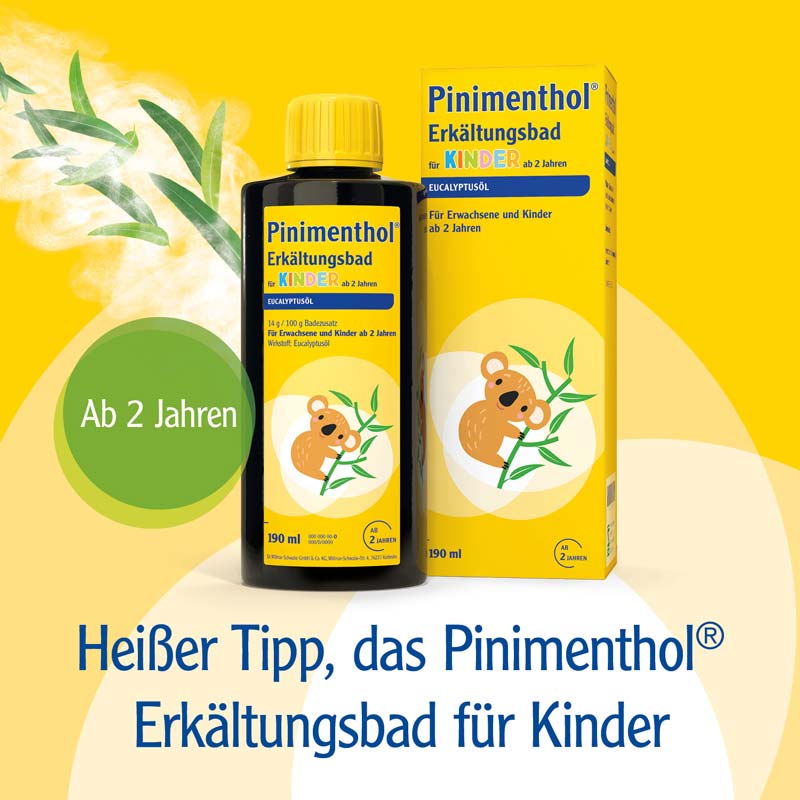 Pinimenthol Erkältungsbad ab 12 Jahren - mit Eucalyptusöl, Menthol und Campher 190 ml Bad