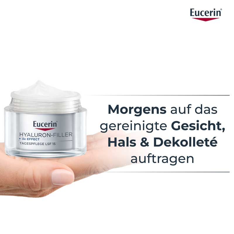 Eucerin HYALURON FILLER + 3x Effect Tag LSF 15 trockene Haut Nachfüllkapsel 50 ml Creme