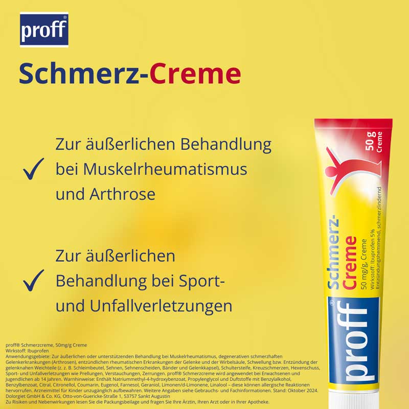 Proff Schmerzcreme 50mg/g 50 g Creme