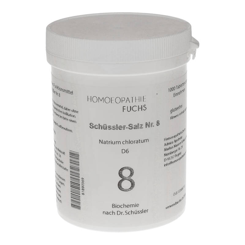 HOMOEOPATHIFUCHS Schüssler-Salz Nummer 8 Natrium chloratum D6 Biochemie 1000 St Tabletten