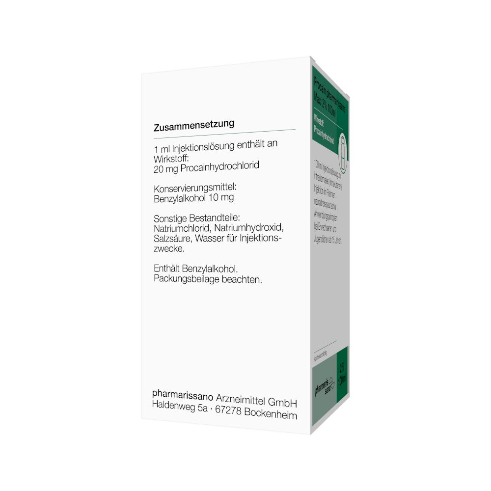 Procain pharmarissano Maxi 2% 100 ml Injektionslösung