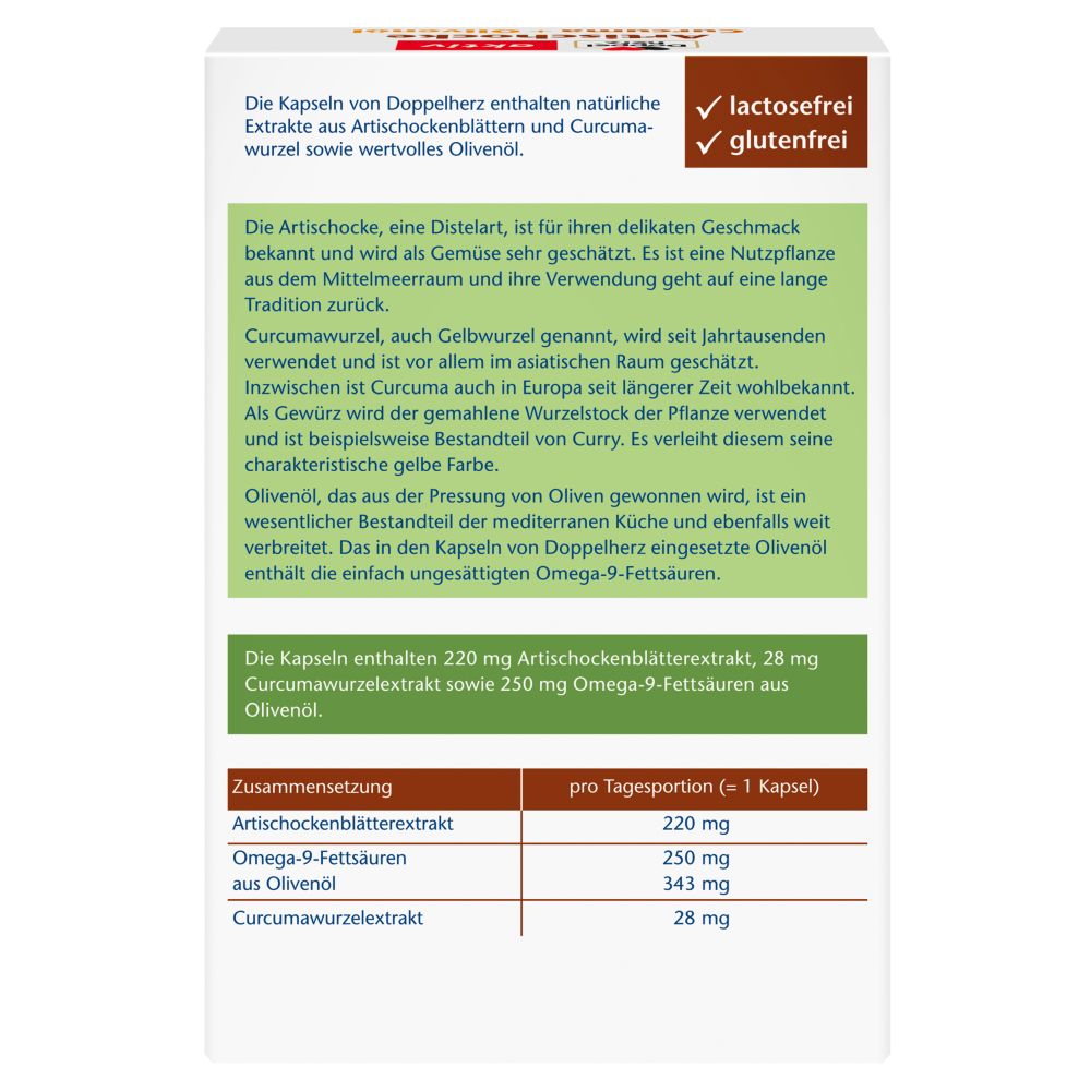 Doppelherz aktiv Artischocke + Curcuma + Olivenöl 30 St Kapseln