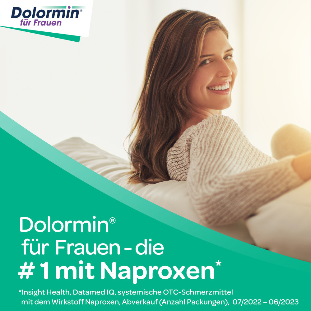 Dolormin für Frauen bei Regelschmerzen mit Naproxen
