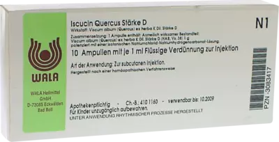 Iscucin Quercus Stärke D Ampullen 10X1 ml Ampullen