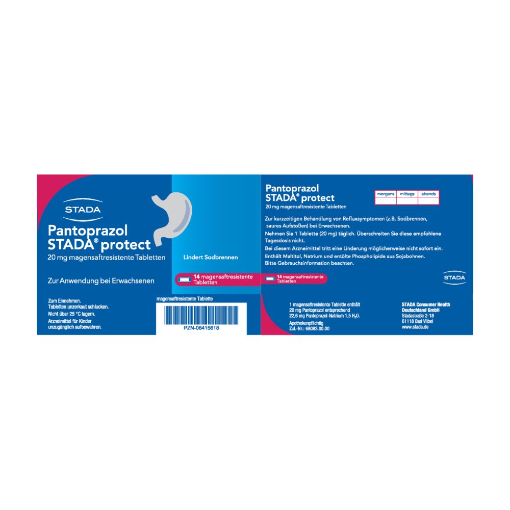 Pantoprazol STADA protect 20 mg 14 St Tabletten magensaftresistent