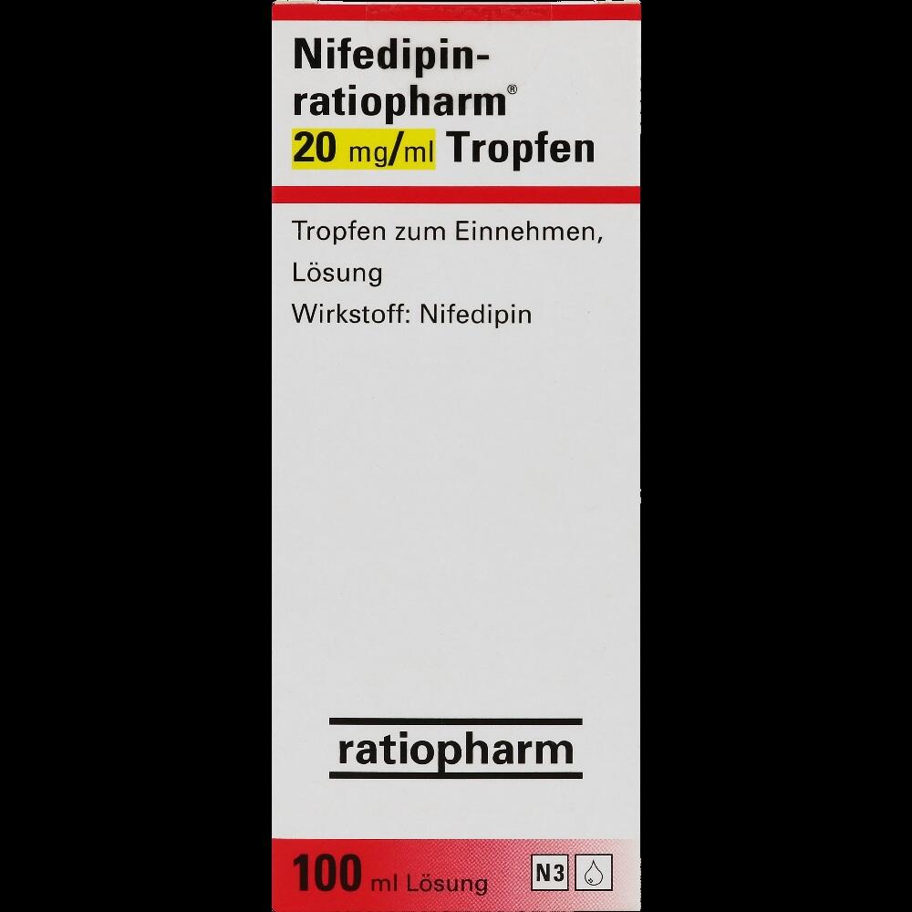 Nifedipin-ratiopharm 20mg/ml 100 ml Tropfen zum Einnehmen