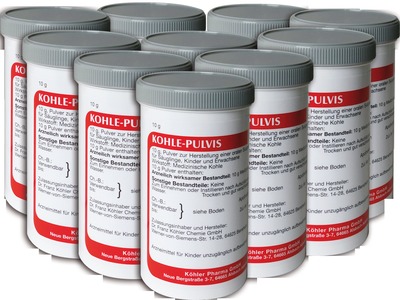Kohle-Pulvis 10X10 g Pulver