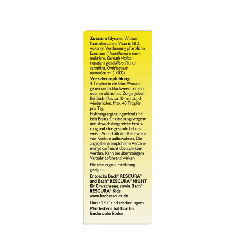 Bach RESCURA ORIGINAL BEI STRESS & ANSPANNUNG 10 ml Tropfen