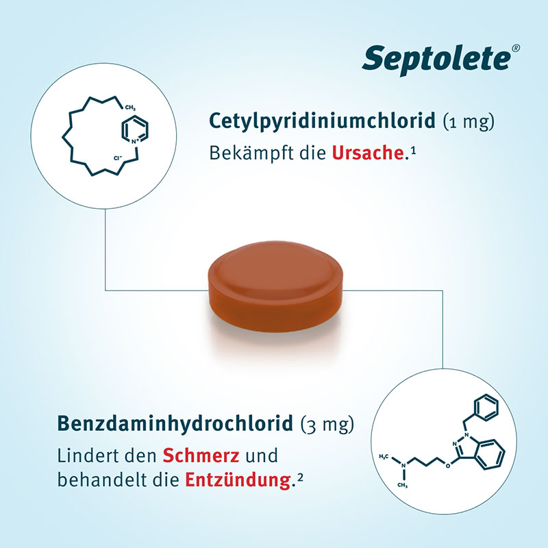 Septolete mit Cola-Geschmack 3mg/1mg 16 St Lutschtabletten